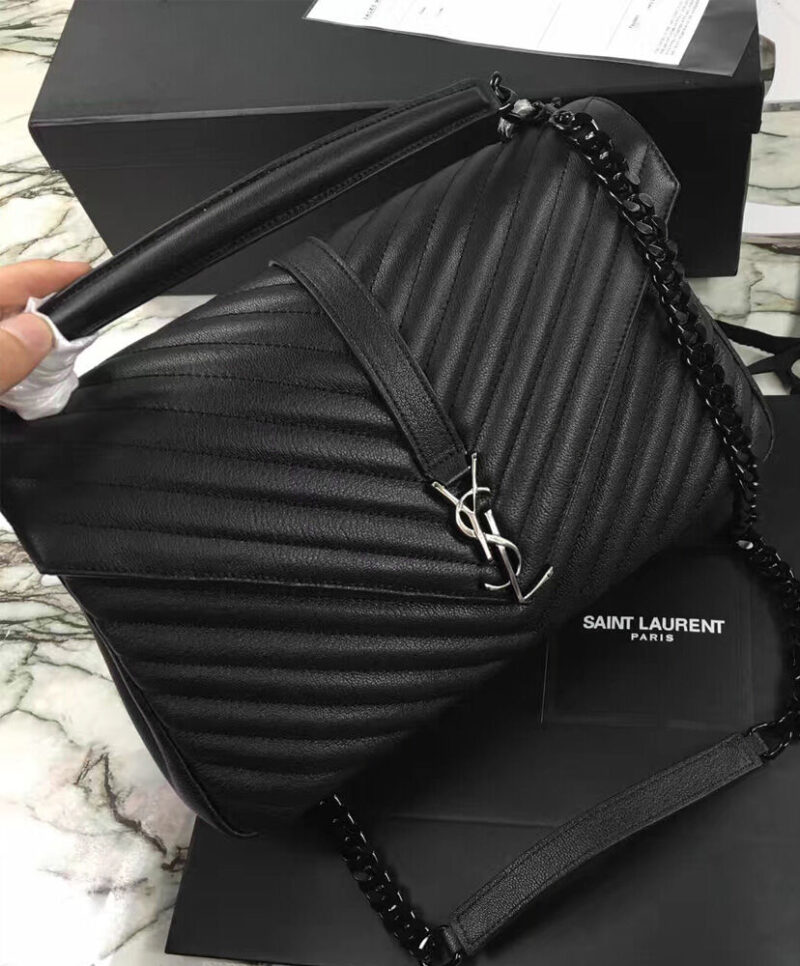 YSL Classic Large Monogram Saint Laurent College Bag Black